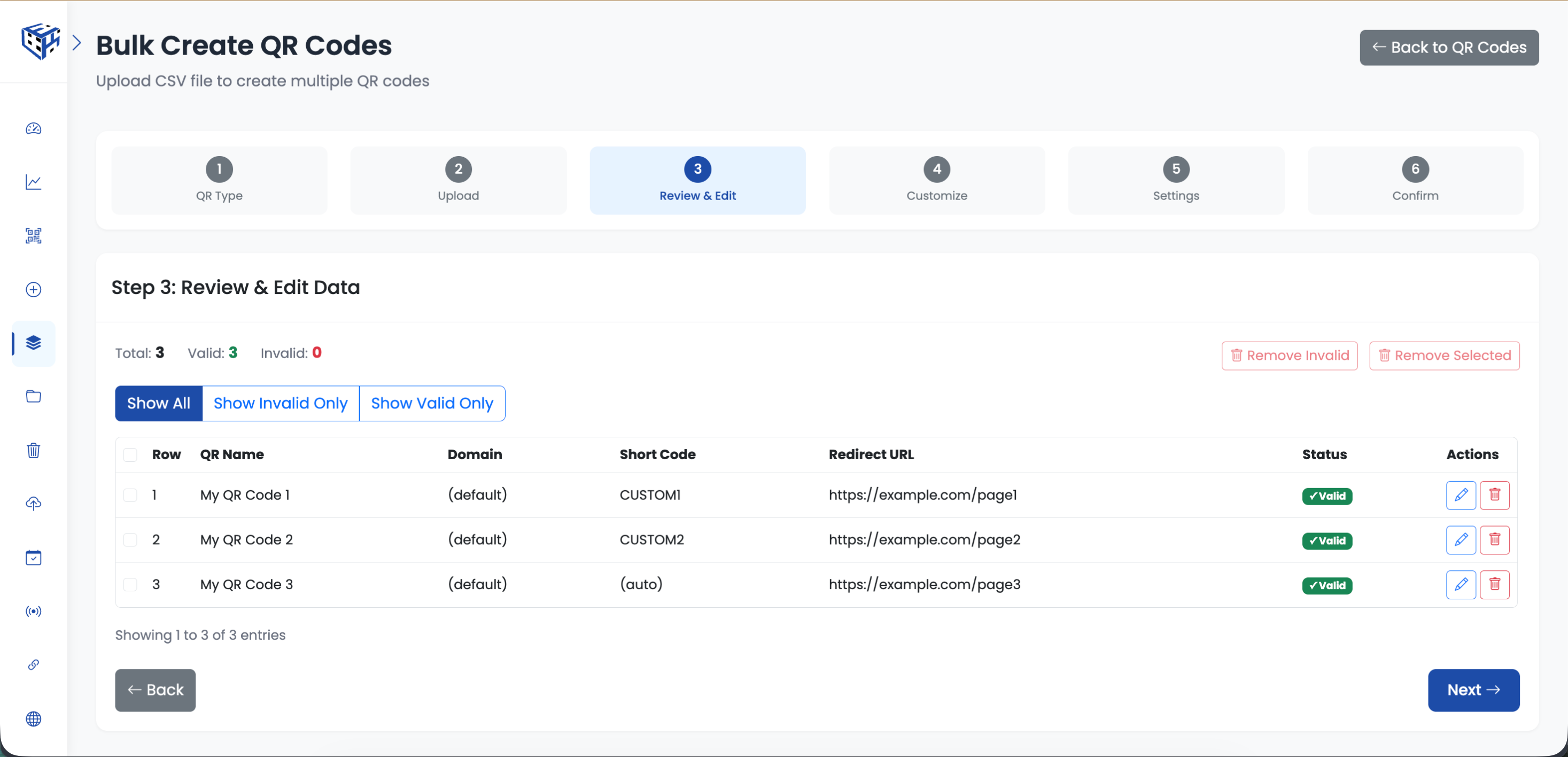 Bulk QR Code Generation