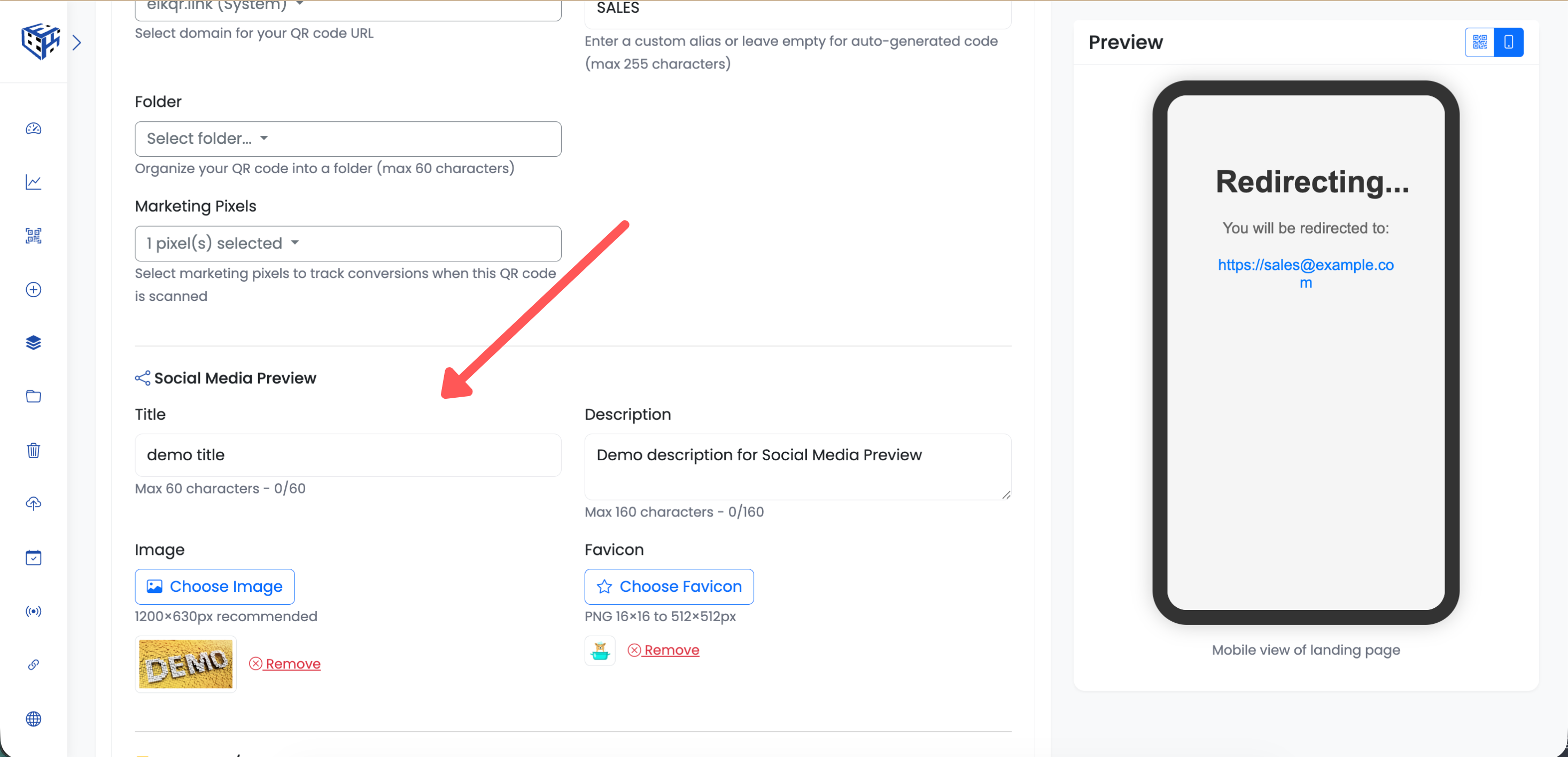Social Media Preview fields