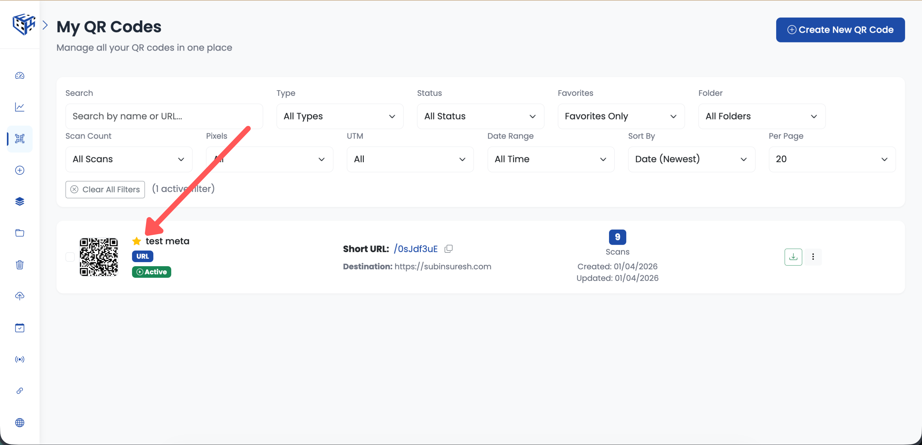 Favorited QR code with star