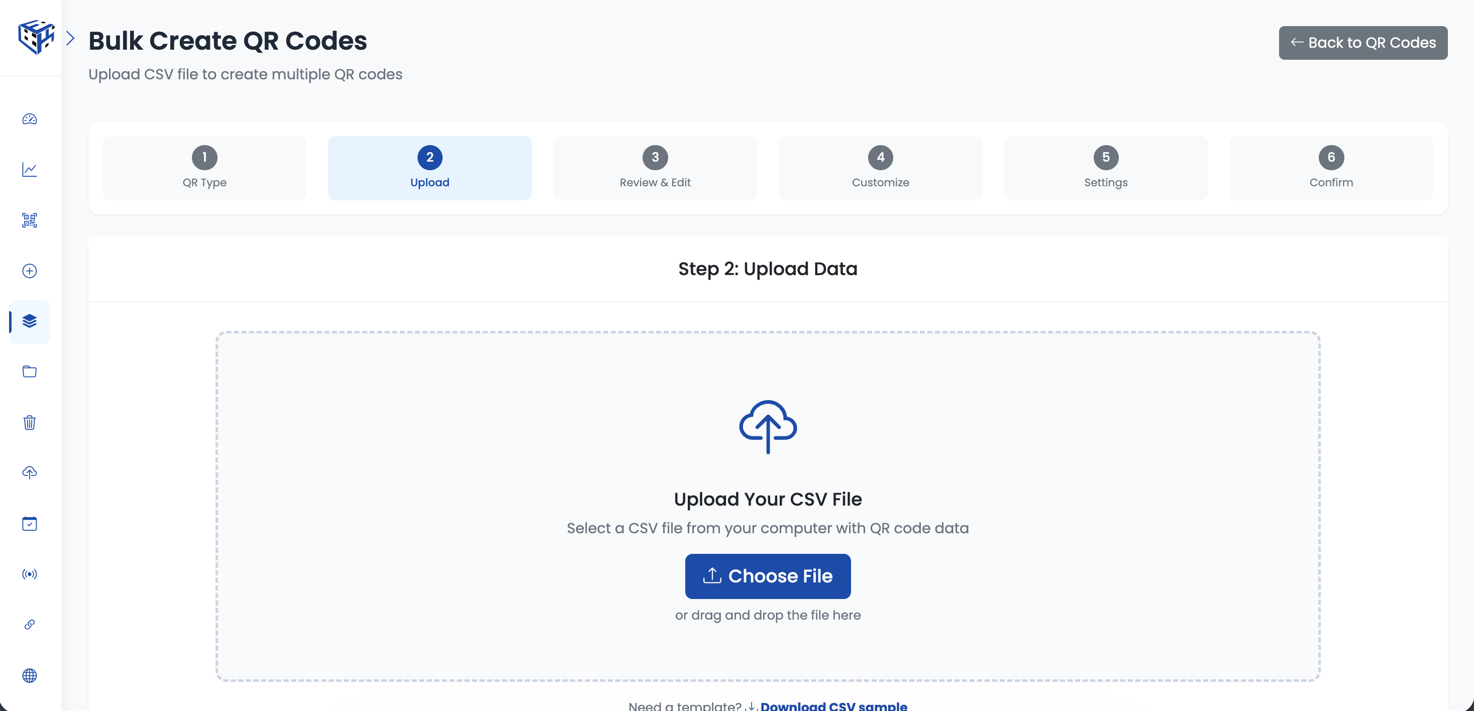 Download CSV template