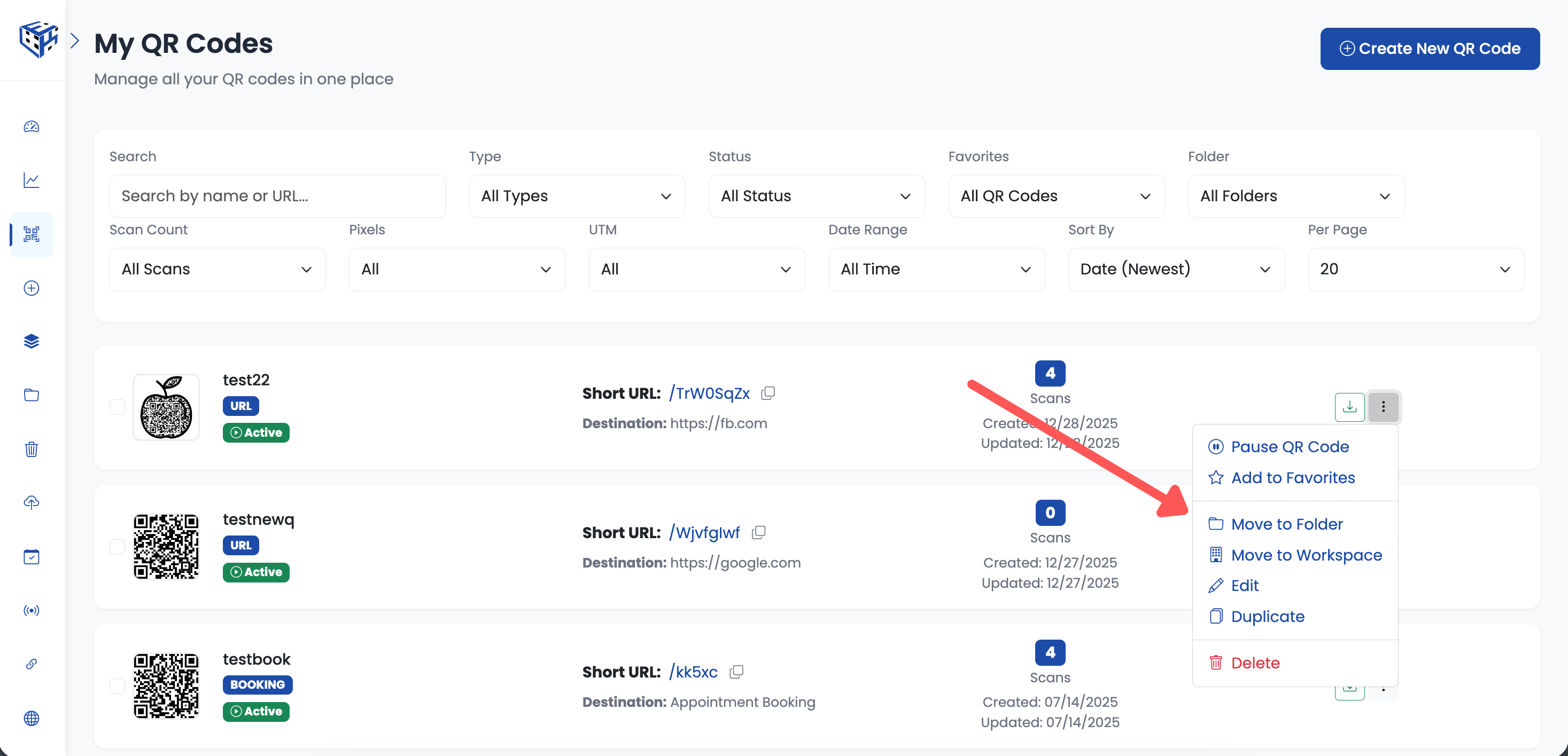 3-dots menu Move to Folder