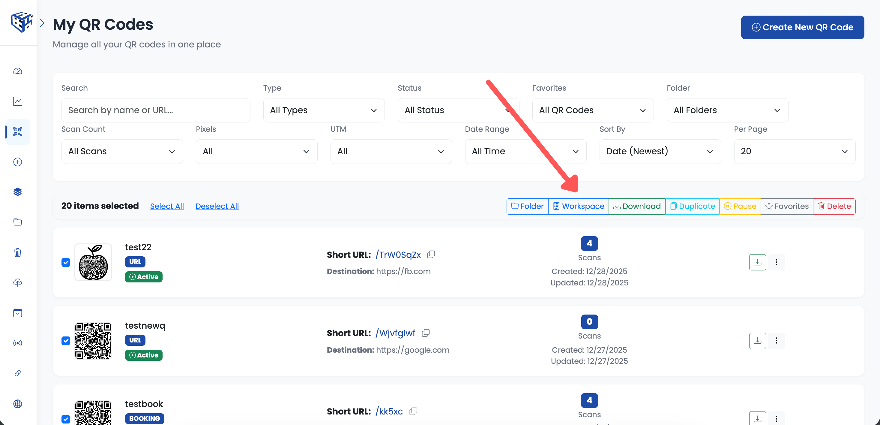 Bulk select and toolbar