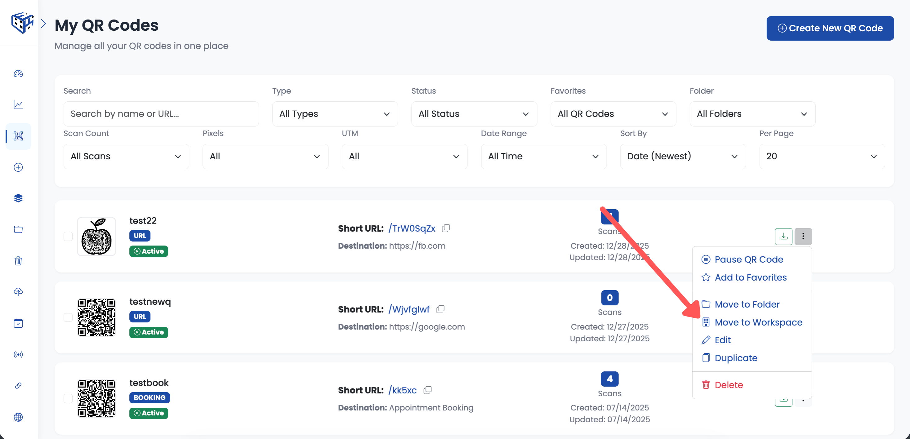 3-dots menu Move to Workspace