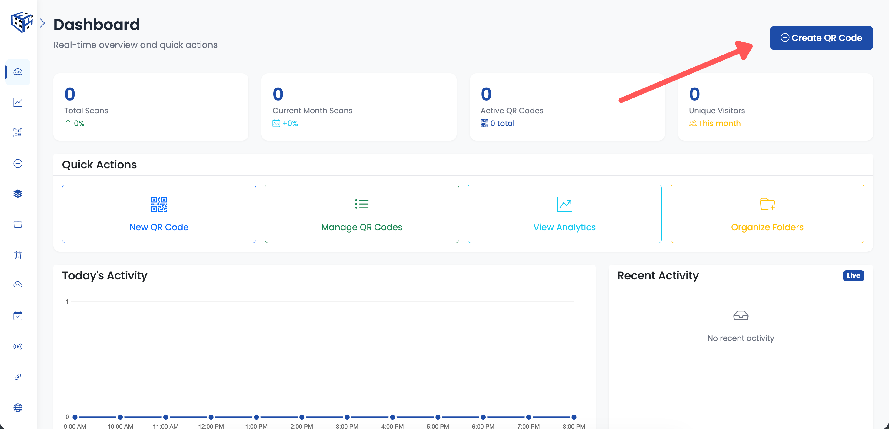 Create QR Code button